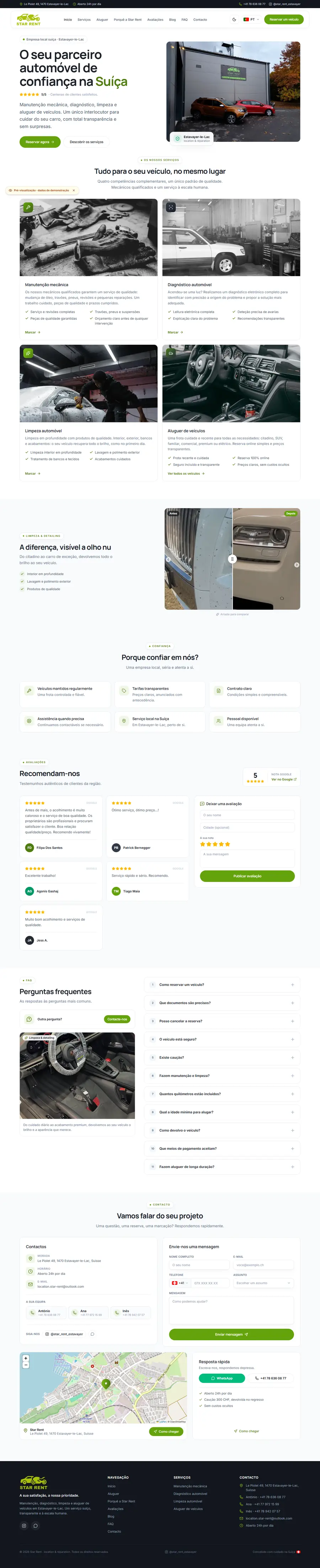 Website da Star Rent no computador